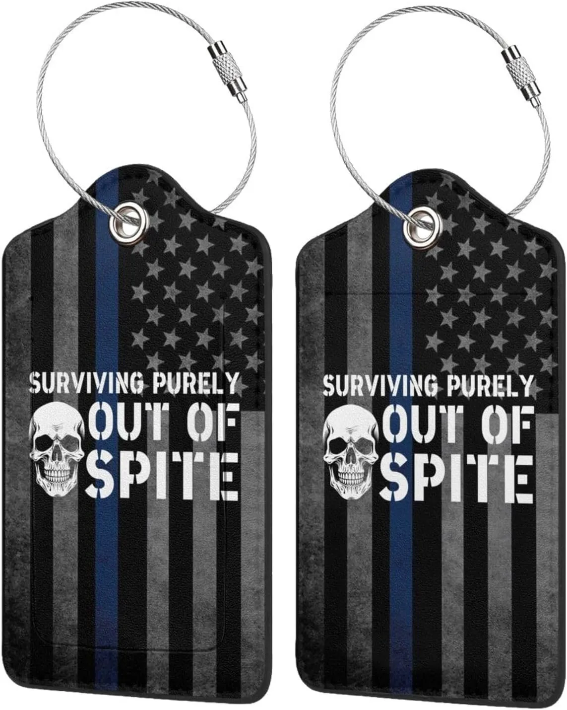 Luggage Tag Surviving Purely Out of Spite Pu Leather Identifiers Id Tag Bag Suitcase Labels