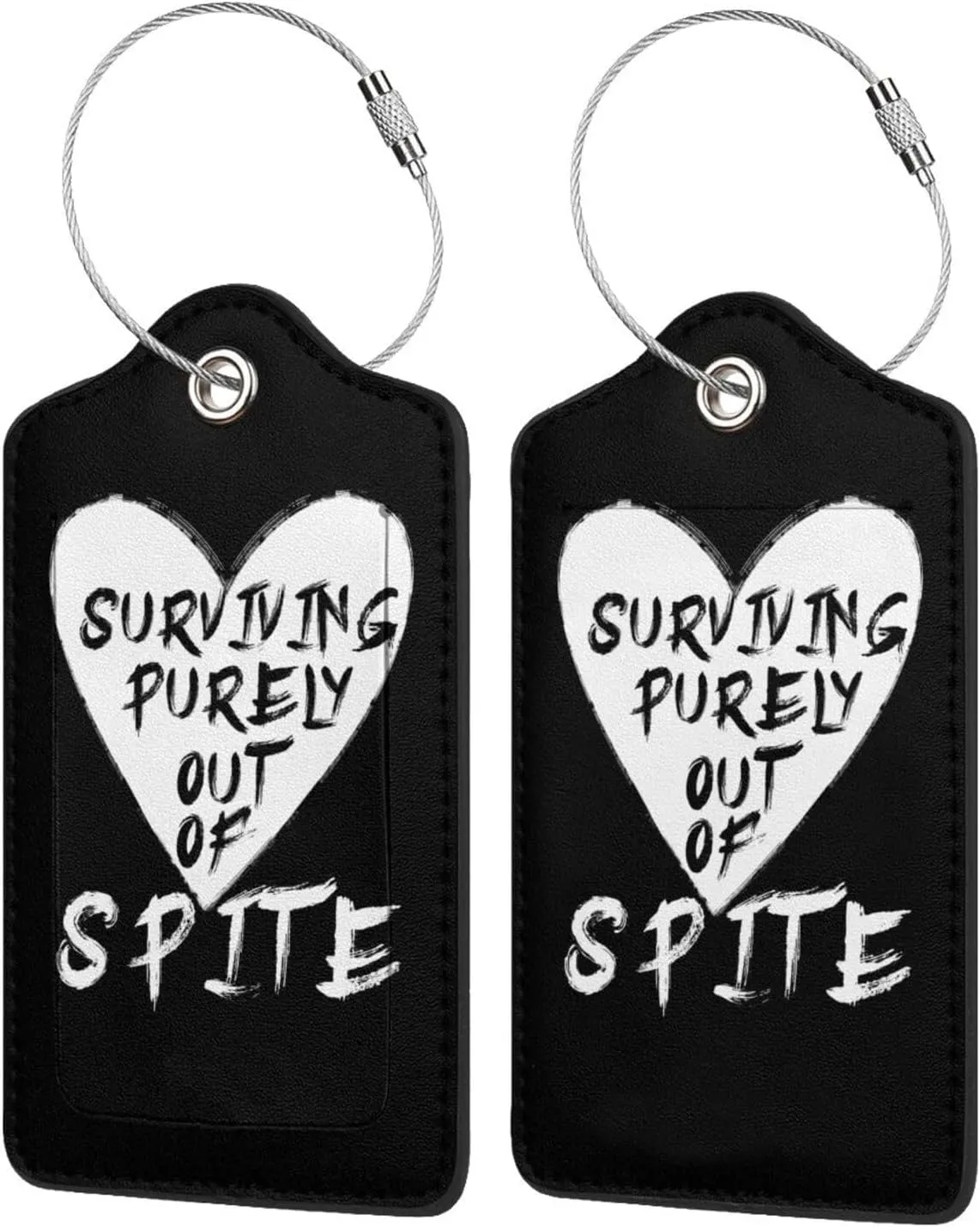 Luggage Tag Surviving Purely Out of Spite Pu Leather Identifiers Id Tag Bag Suitcase Labels