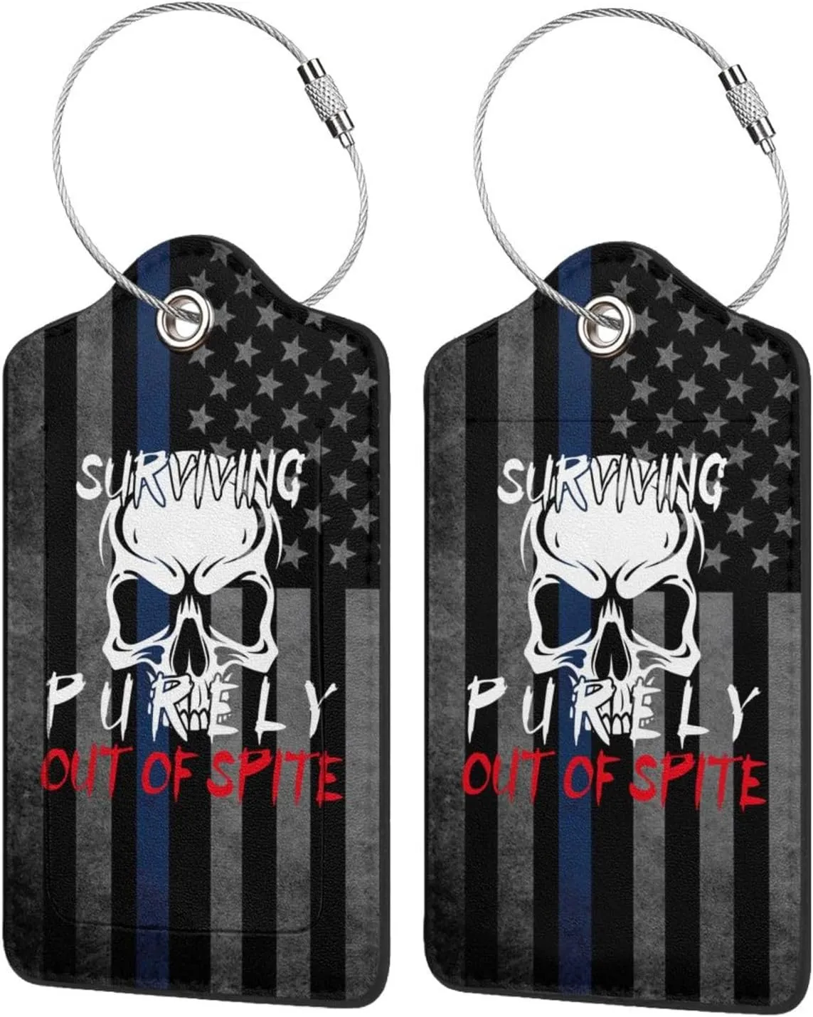Luggage Tag Surviving Purely Out of Spite Pu Leather Identifiers Id Tag Bag Suitcase Labels