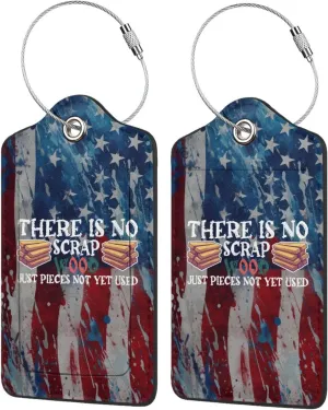 Luggage Tag There is No Scrap Wood Woodworking Carpenter Woodworker Pu Leather Identifiers Id Tag Bag Suitcase Labels