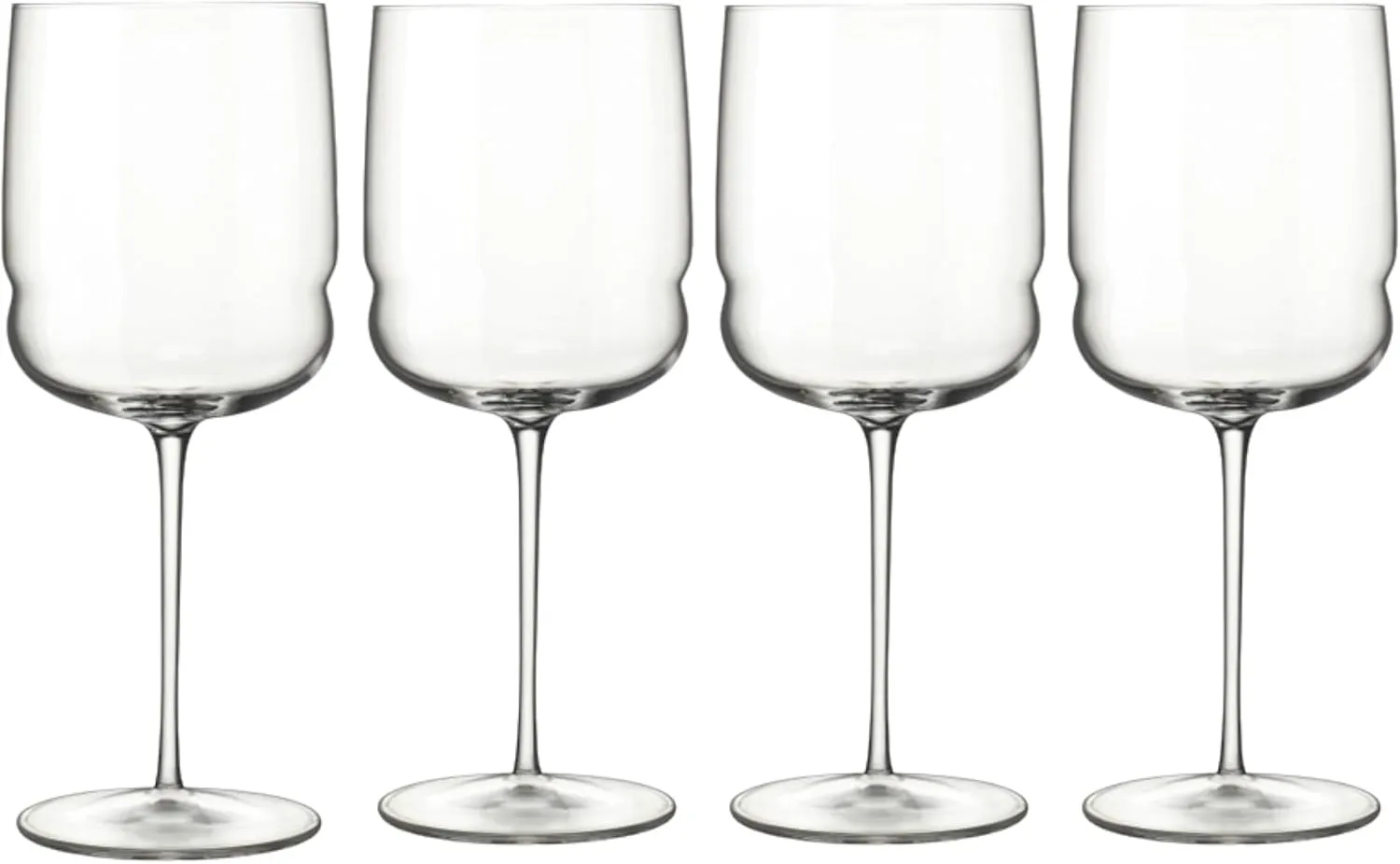 Luigi Bormioli Grandioso - 22 Oz. Cabernet/Merlot Wine Glasses, Set of 4 - Titanium Reinforced Stem, Made of SON-hyx Crystal - Sinuous Design Red Wine Glass - Made in Italy, Dishwasher Safe