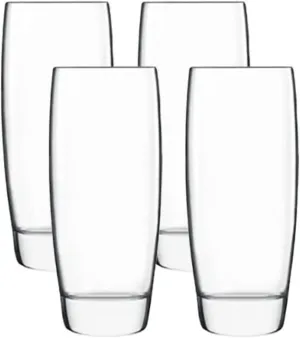 Luigi Bormioli Michelangelo Masterpiece 14.5 oz Beverage Glasses - Elegant, Durable Fine Laser-Cut Rims - Ideal for Serving Various Beverages, Dishwasher Safe, Made in Italy (Set of 4)