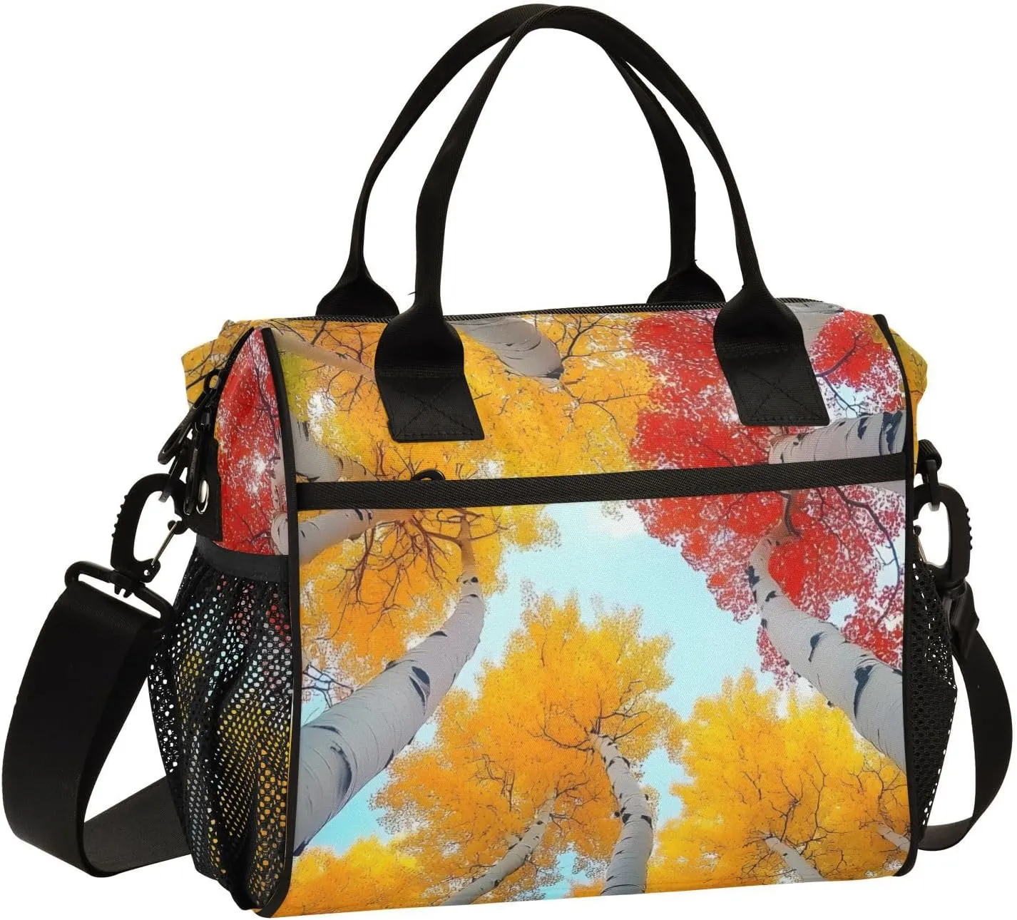 Lunch Bag Colorful Birch Tree Lunch Box for Women Men Reusable Lunch Tote Shoulder Bag Leakproof Thermal Insulated Lunch Containers for Work Picnic Travel