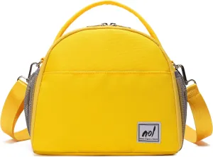Lunch Bag Insulated Cooler Bag for Women Nylon Waterproof Lightweight Lunch Box Organiser (Yellow)