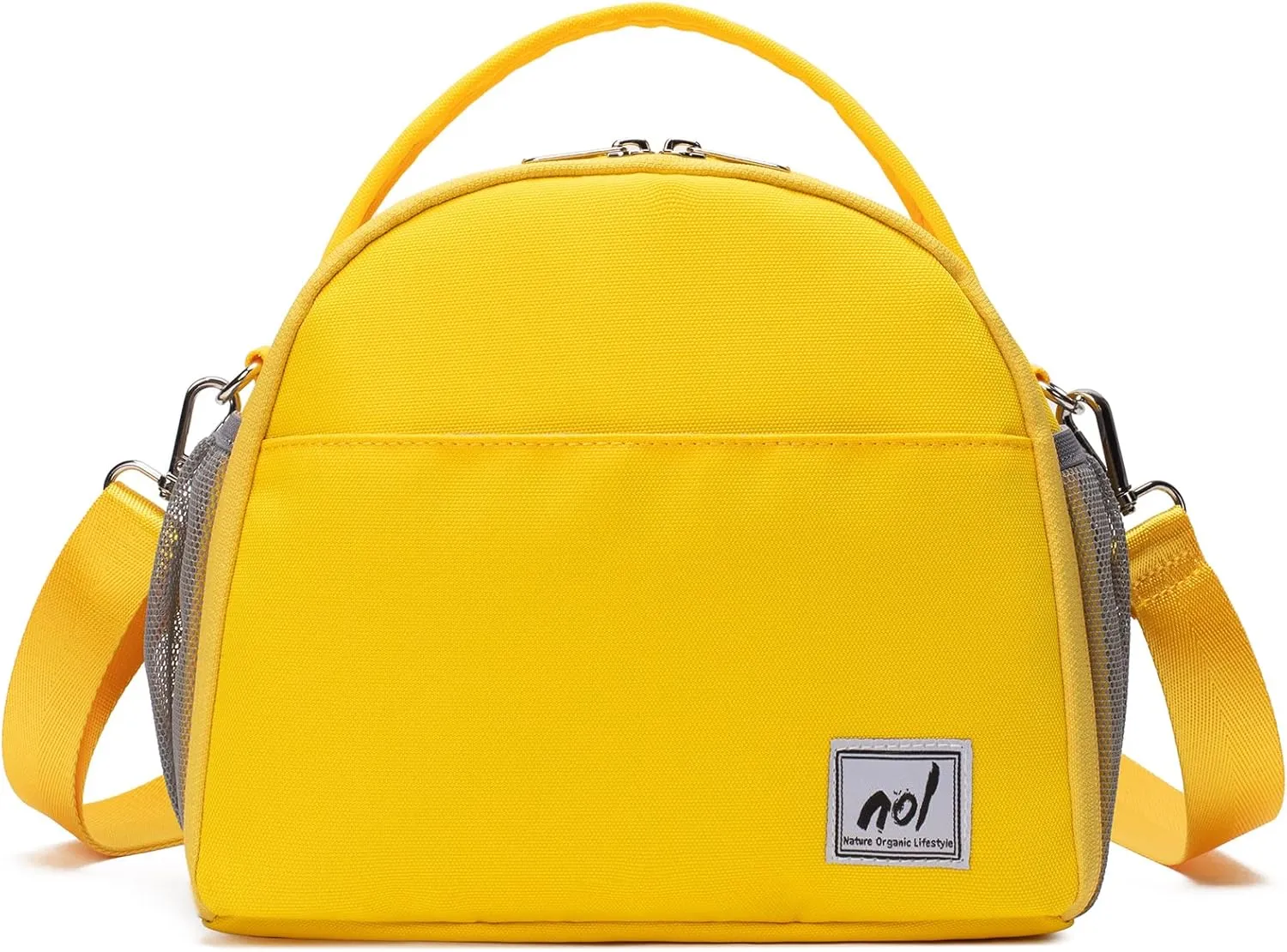 Lunch Bag Insulated Cooler Bag for Women Nylon Waterproof Lightweight Lunch Box Organiser (Yellow)