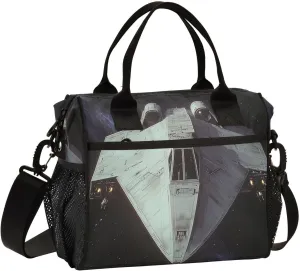 Lunch Bag Old White Spacecraft Women Men Adult Reusable Leakproof Large Spacious Cooler Tote Insulated Lunch Box for Work Office Travel Picnic, Medium