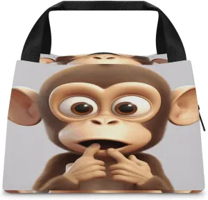 Lunch Bag, The Silent Monkey Print Insulated Lunch Bag Thermal Lunch Tote Durable Lunch Bag Lightweight Lunch Bag Picnic Bag