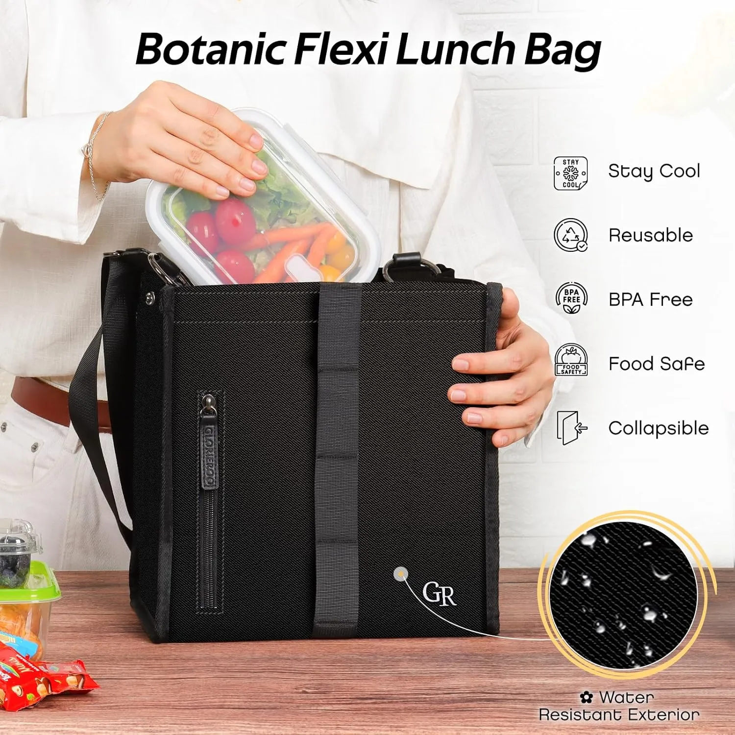 Lunch Box Bag Women - Insulated Foldable Leakproof Lightweight Reusable Cooler for Girls Kids for School Work Travel Picnic Gifts for Women