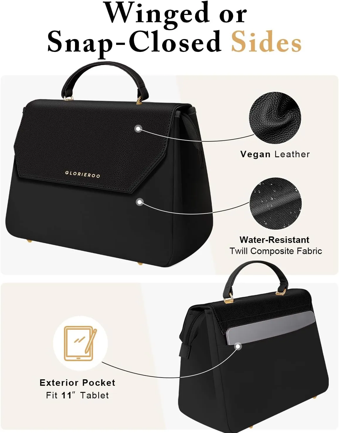 Luxury Lunch Bag Women - Adult Fashion Stylish Vegan Leather Insulated Leakproof Lunch Box with Removable Strap for Work - Teacher Mothers Day Christmas Gifts for Women