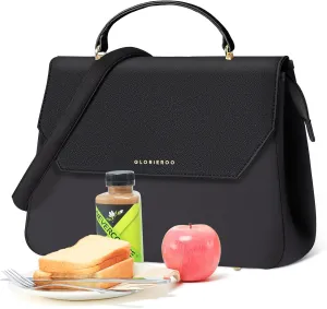 Luxury Lunch Bag Women - Adult Fashion Stylish Vegan Leather Insulated Leakproof Lunch Box with Removable Strap for Work - Teacher Mothers Day Christmas Gifts for Women