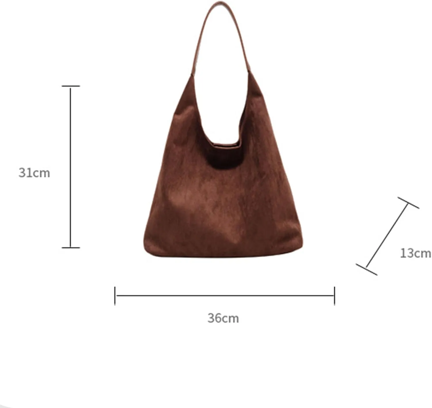 Luxury Suede Tote Bag for Women - Spacious Work & Travel Purse with Magnetic Closure