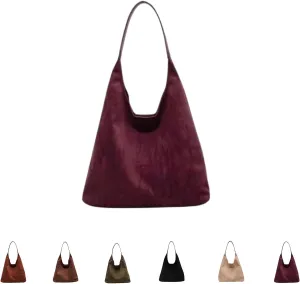 Luxury Suede Tote Bag for Women - Spacious Work & Travel Purse with Magnetic Closure