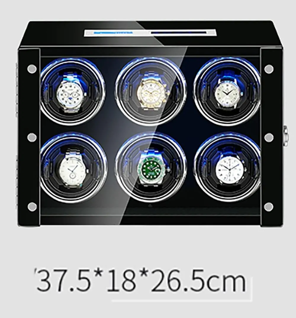 Luxury Watch Winder for 2 4 6 9 Watches with Remote Control LCD Touch Screen LED Illumination Watches Display Box Quiet Motor Self Winding Watch Rotator Box