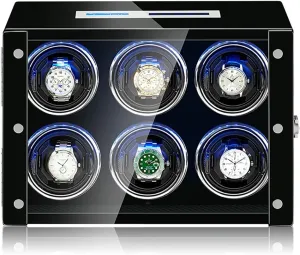 Luxury Watch Winder for 2 4 6 9 Watches with Remote Control LCD Touch Screen LED Illumination Watches Display Box Quiet Motor Self Winding Watch Rotator Box