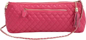 Luxury Wine Tote Travel Bag/Genuine Leather/Insulated Wine Bag Cross Body Carrier/Insulated Lining with Easy to Carry Shoulder Strap/Corkscrew Included/Great Gift (Pink)