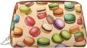 Macaron Biscuit Flavored Toiletry Pouch, Travel-Friendly Makeup Organizer For Makeup Brushes, Lipsticks