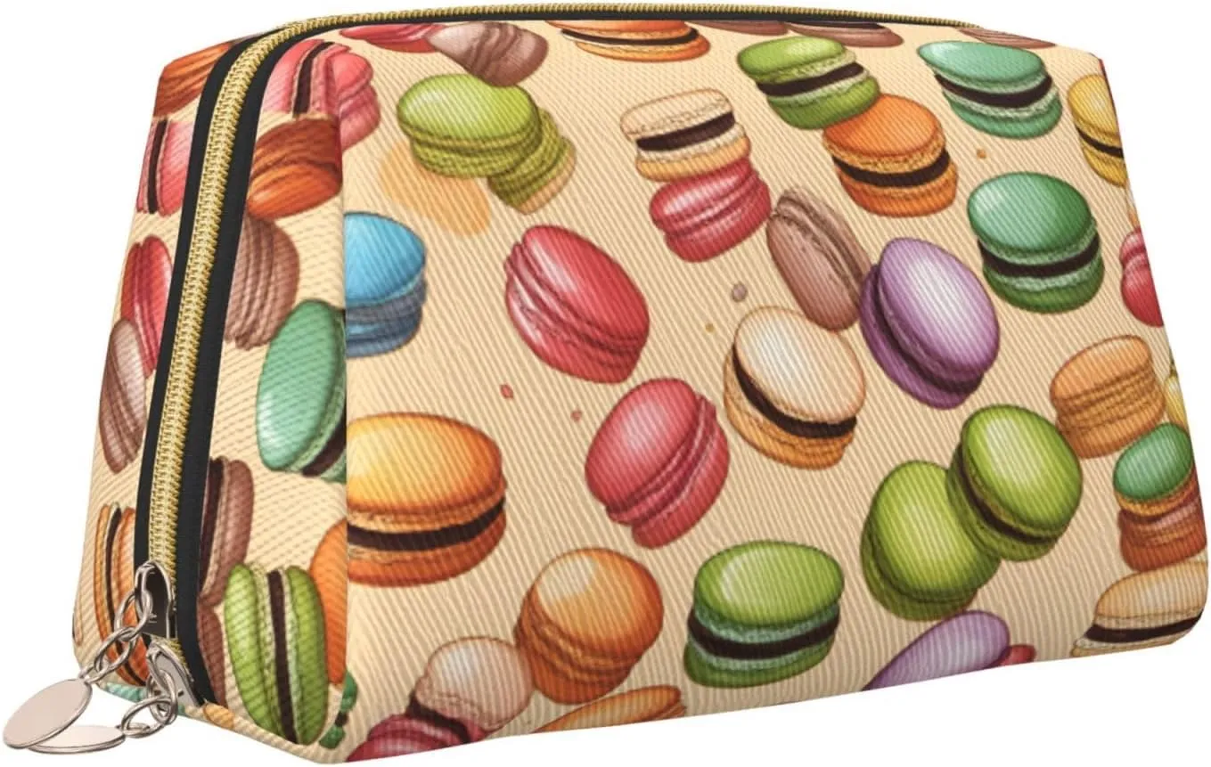 Macaron Biscuit Flavored Toiletry Pouch, Travel-Friendly Makeup Organizer For Makeup Brushes, Lipsticks