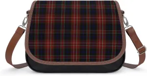 MacDonald Tartan Plaid Black Red Women's Shoulder Bag, Handbag, Crossbody Bag
