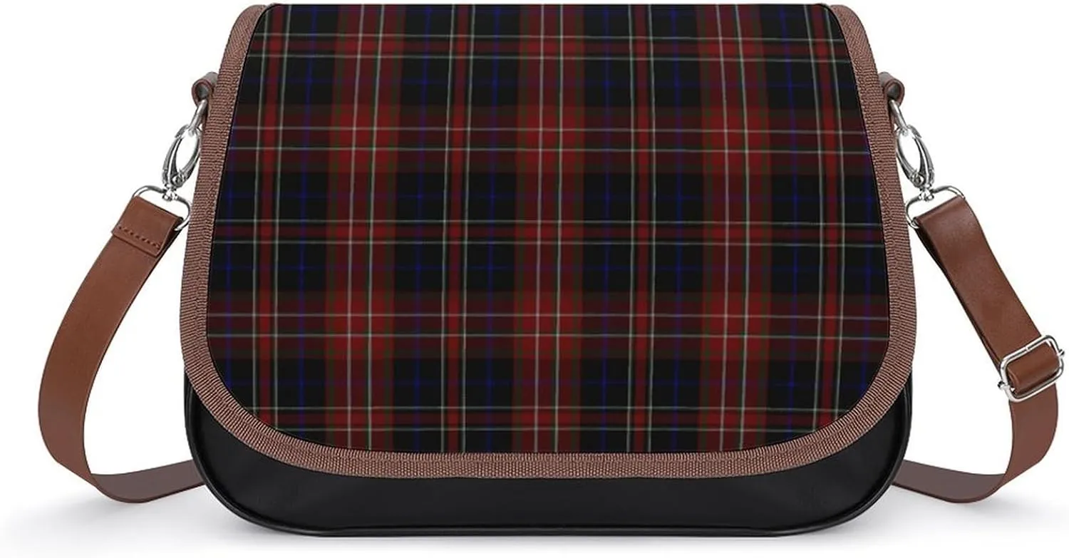 MacDonald Tartan Plaid Black Red Women's Shoulder Bag, Handbag, Crossbody Bag