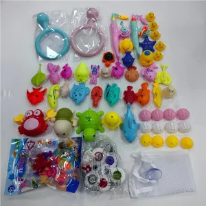 Magnetic Fishing Game for Kids 3-5, 63PCS Bath Toys, Glow Fish Wind-Up Toy Squeez Ducks with Fishing Pole/Net for Pool Bathtub Water Table, Gift for Boys Girls Birthday Christmas (Bath Toys 63 PCS)