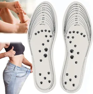 Magnetic Insole, Magnetic Therapy Massage Insoles, Pressure Point Reflexology Insole, Accupressure Insole Relieve Pain, Orthotic Gel Shoe Insert for Men and Women, 2 Pairs