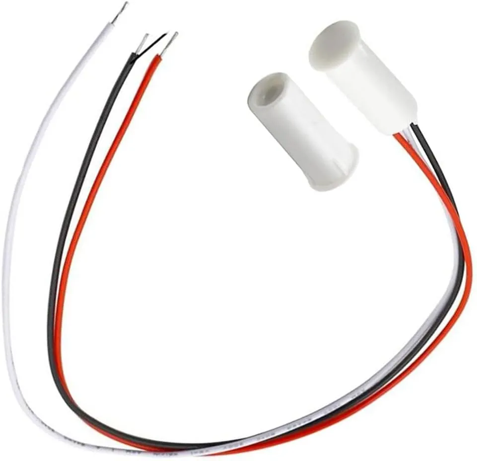 Magnetic Reed Switch RC-35 NC/NO Recessed Wired Door Window Alarm, Magneti Door Switch, Contact Sensor, for Home Security and Burglar Alarm Systems, Sets of 5, White