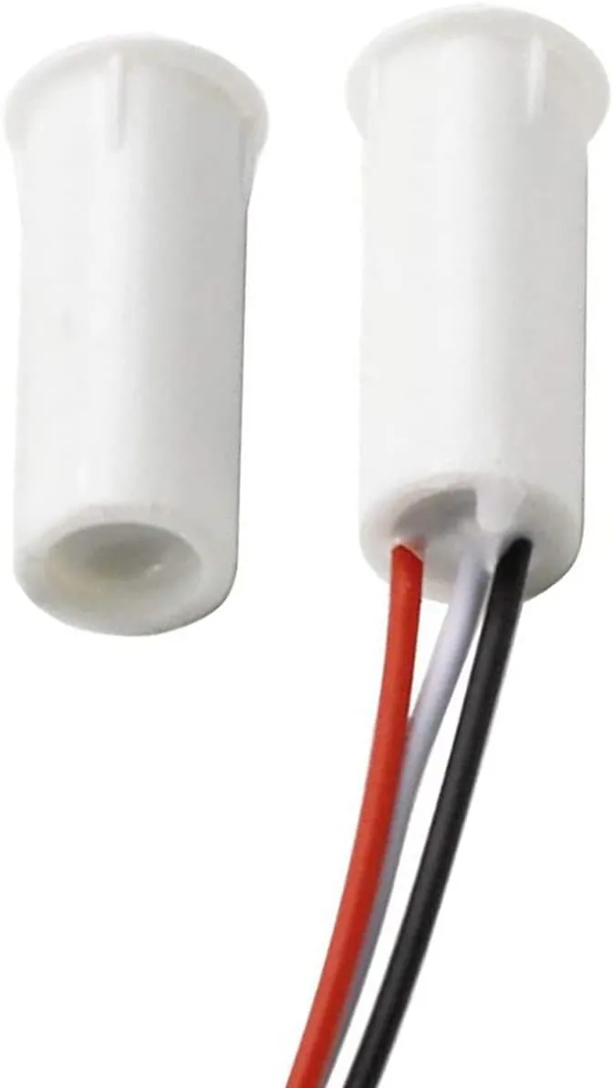 Magnetic Reed Switch RC-35 NC/NO Recessed Wired Door Window Alarm, Magneti Door Switch, Contact Sensor, for Home Security and Burglar Alarm Systems, Sets of 5, White