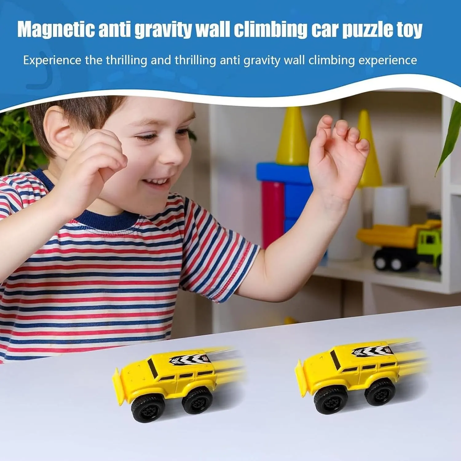 Magnetic Wall Climbing Toy Car, Anowadays Wall Climbing Car, Cars That Drive on Walls and Ceiling, Magnetic Levitation Inertia Climbing Wall Toy Car (3Pcs Mix)