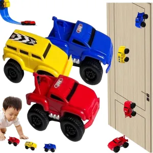 Magnetic Wall Climbing Toy Car, Wall Climbing Car, Pull-Back Inertial Climbing Toys Car, Educational Decompression Cars (3PCS Mix Color)