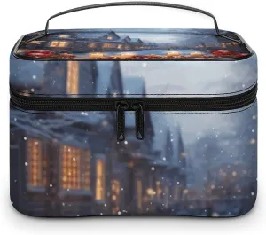 Makeup Bag Travel Cosmetic Bag for Women Christmas Atmosphere Makeup Pouch for Purse Large Makeup Organizer Case Receiving Bag