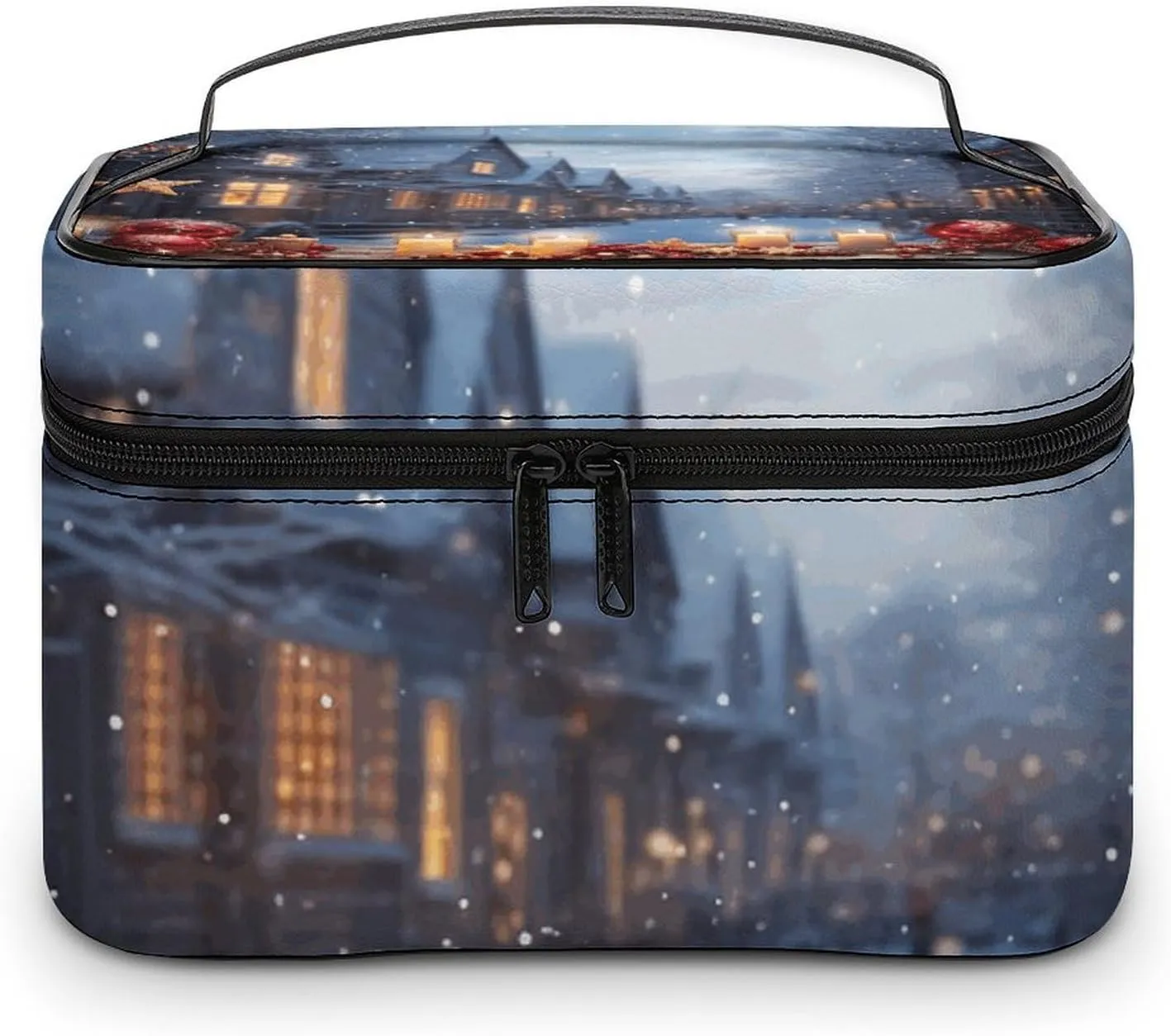 Makeup Bag Travel Cosmetic Bag for Women Christmas Atmosphere Makeup Pouch for Purse Large Makeup Organizer Case Receiving Bag