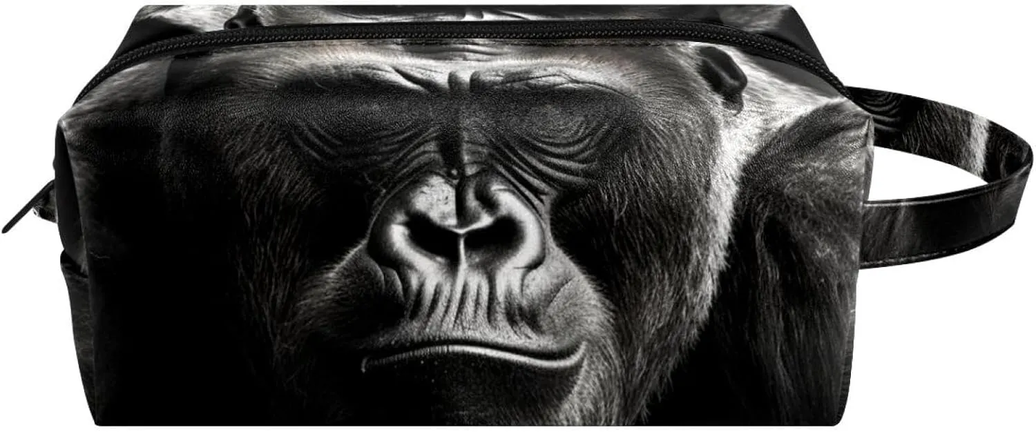 Makeup Bags for Women,Toiletry Bag for Men,Angry Animal Gorilla,Travel Cosmetic Bag