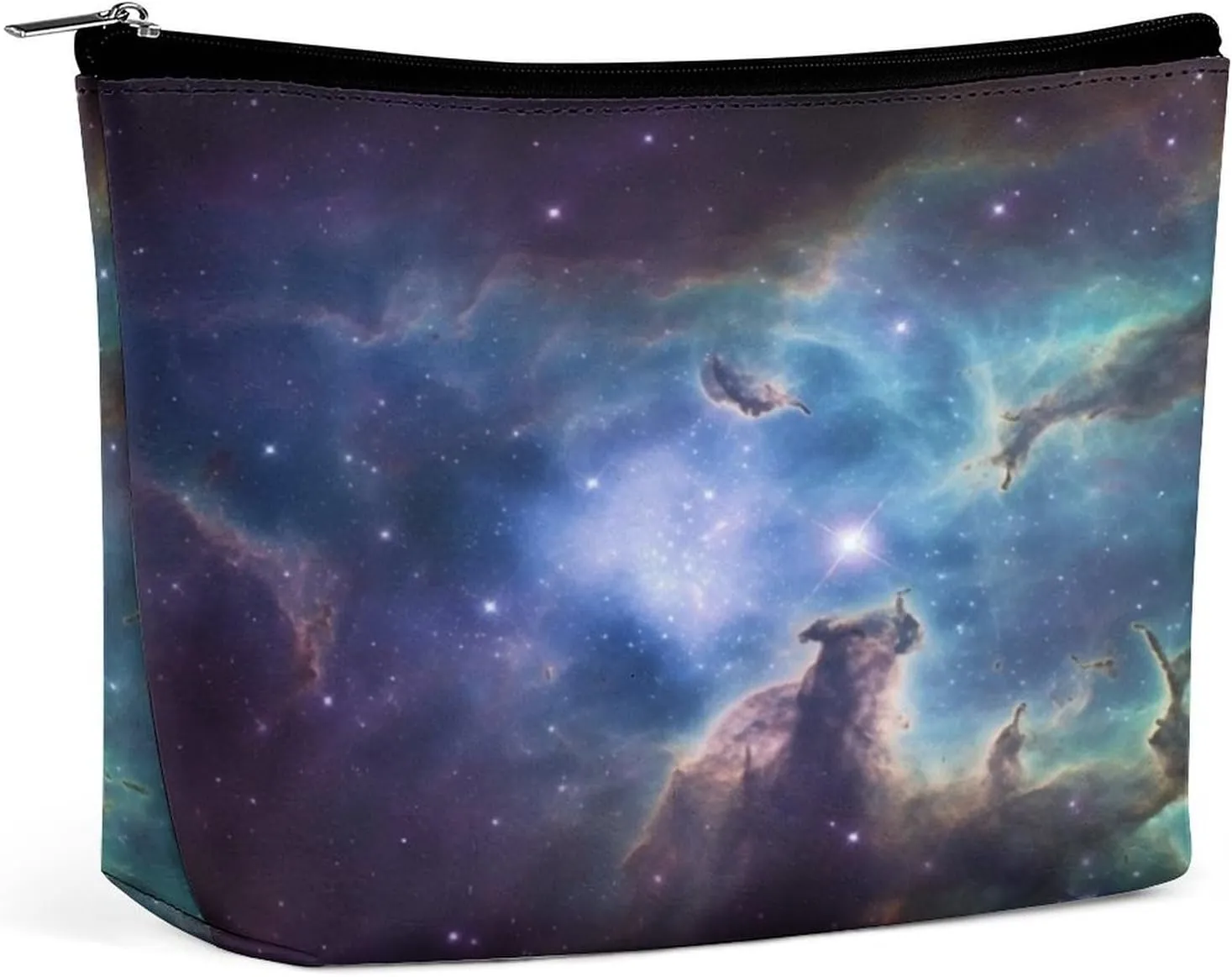 Makeup Bags Large Capacity Cosmetic Bags for Women Universe Galaxy Space Open Flat Toiletry Bag Waterproof Makeup Pouch Portable Cosmetic Organizer Makeups Train for Travel Gift