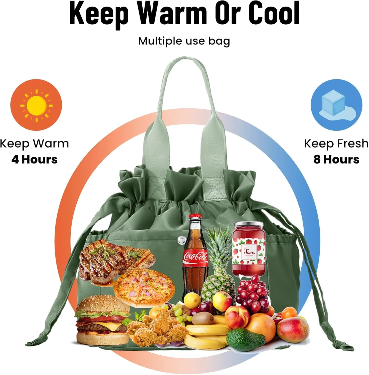 MAMONA Lunch Bag Women – Reusable Insulated Lunch Bag Stain-Resistant, Large Capacity Lunch box for Women Perfect for Office Picnic Hiking