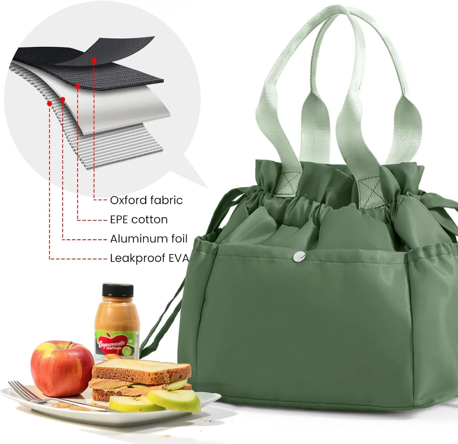 MAMONA Lunch Bag Women – Reusable Insulated Lunch Bag Stain-Resistant, Large Capacity Lunch box for Women Perfect for Office Picnic Hiking