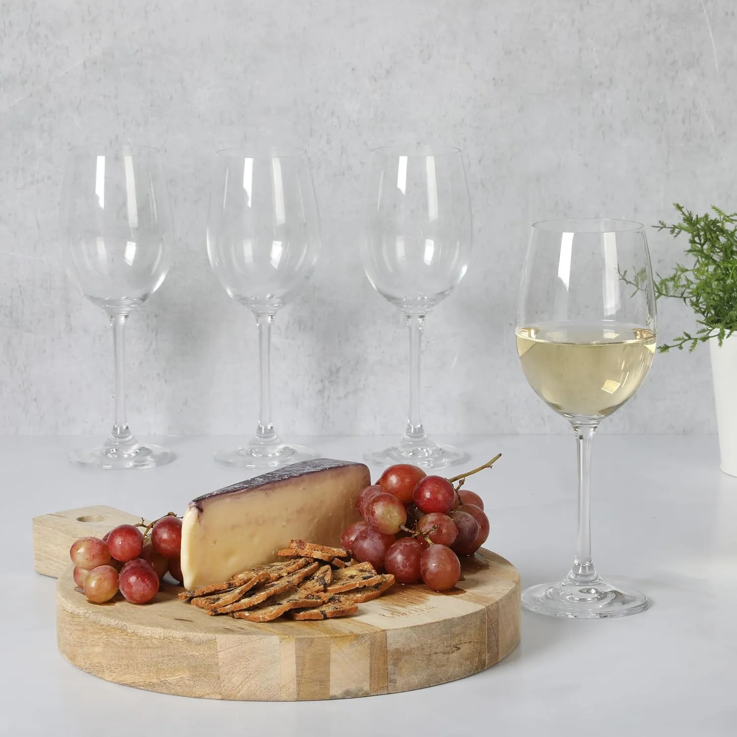 Martha Stewart Vivica 14 OZ Stemmed 4 Pack White Wine Glass Set