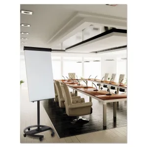 MasterVision® 360 Multi-Use Mobile Magnetic Dry Erase Easel, 27" x 41", White Surface, Black Steel Frame