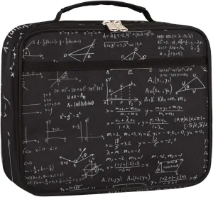 Mathematical Formula Portable Handle Lunch Bag Calculation Formula Reusable Lunchbox Tote Bag with Front Pocket for Women Men School Work Hiking Picnic