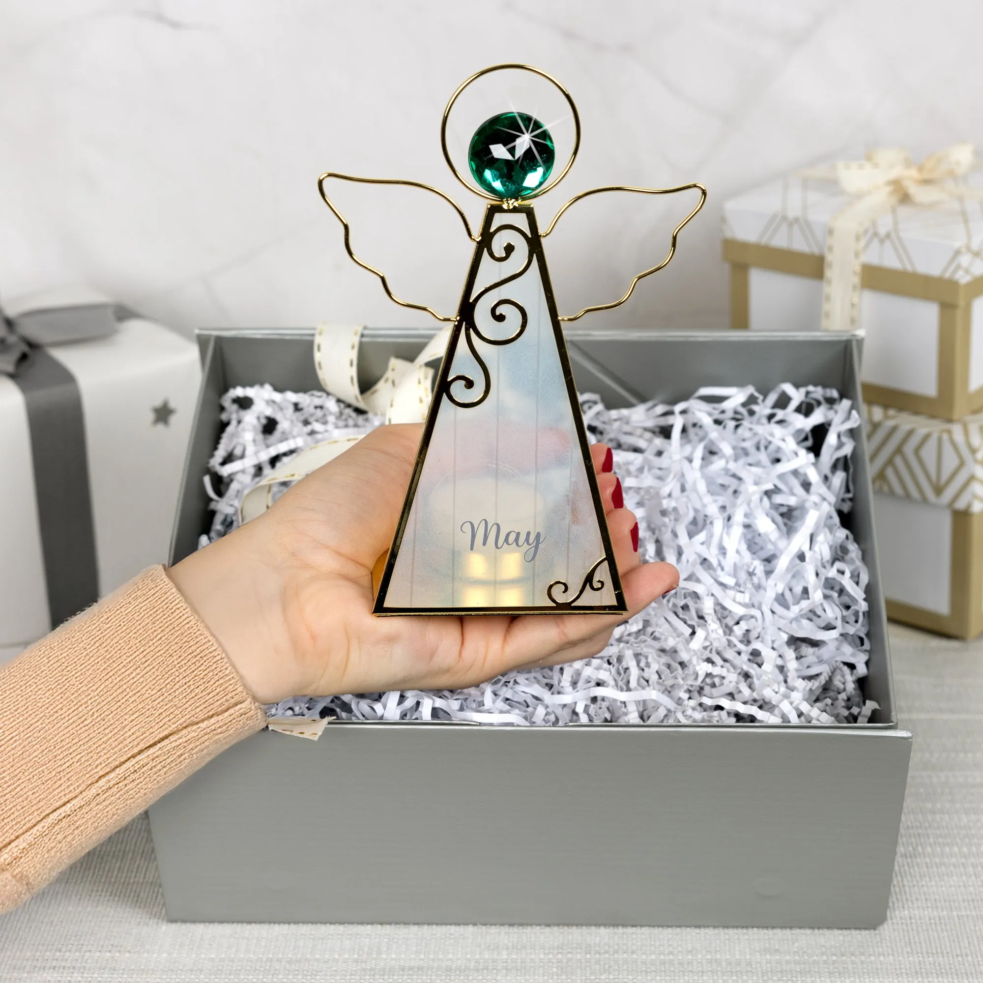 May 6.5" Monthly Angel Tea Light Holder