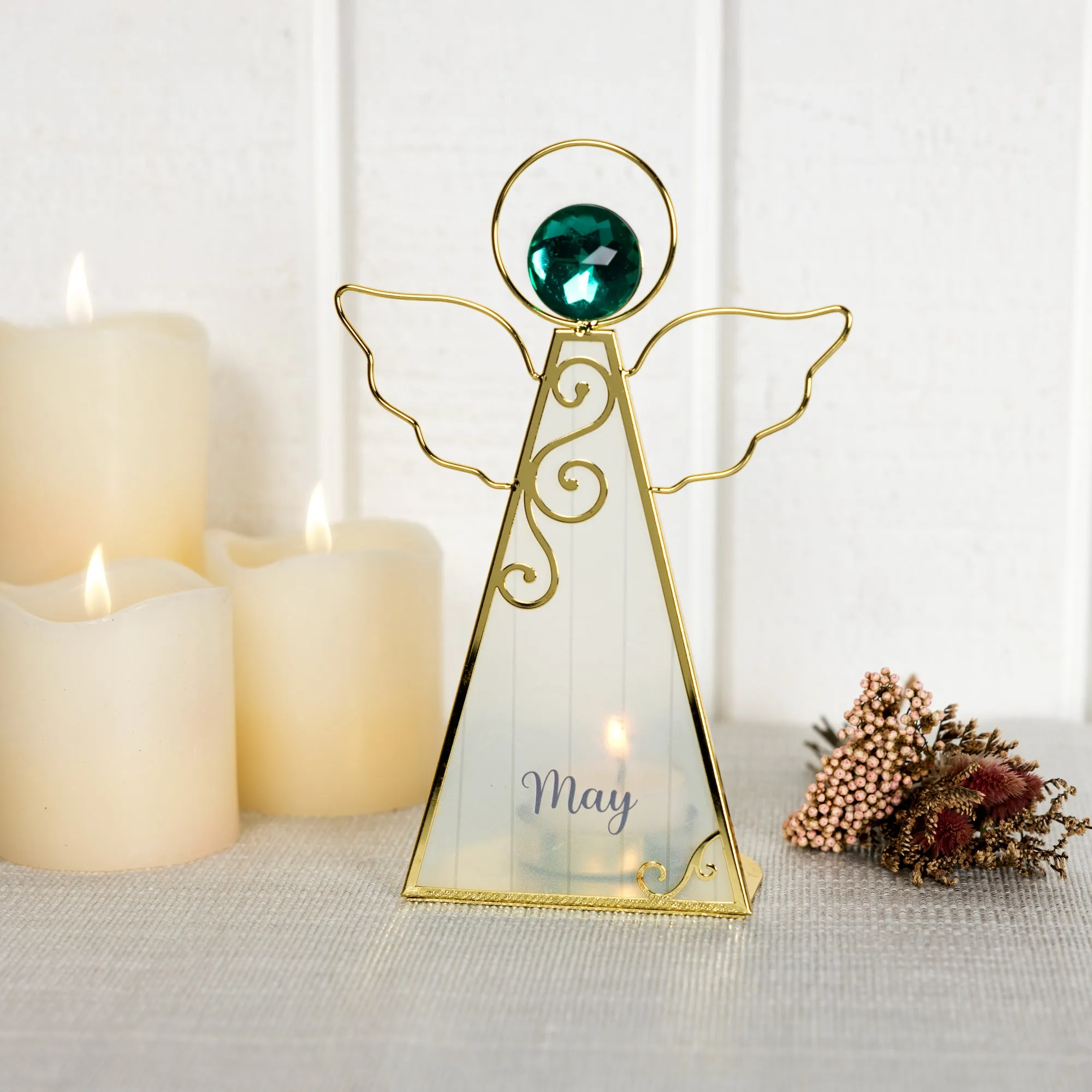 May 6.5" Monthly Angel Tea Light Holder