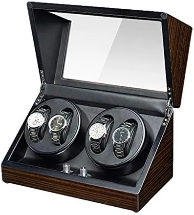 Mechanical Watch Shaker Automatic Watch Winder Box 4 Quiet Motor Wood Shell Piano Paint Exterior Flexible Watch Pillows for Man Women Watches Efficency