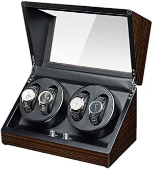 Mechanical Watch Shaker Automatic Watch Winder Box 4 Quiet Motor Wood Shell Piano Paint Exterior Flexible Watch Pillows for Man Women Watches Efficency