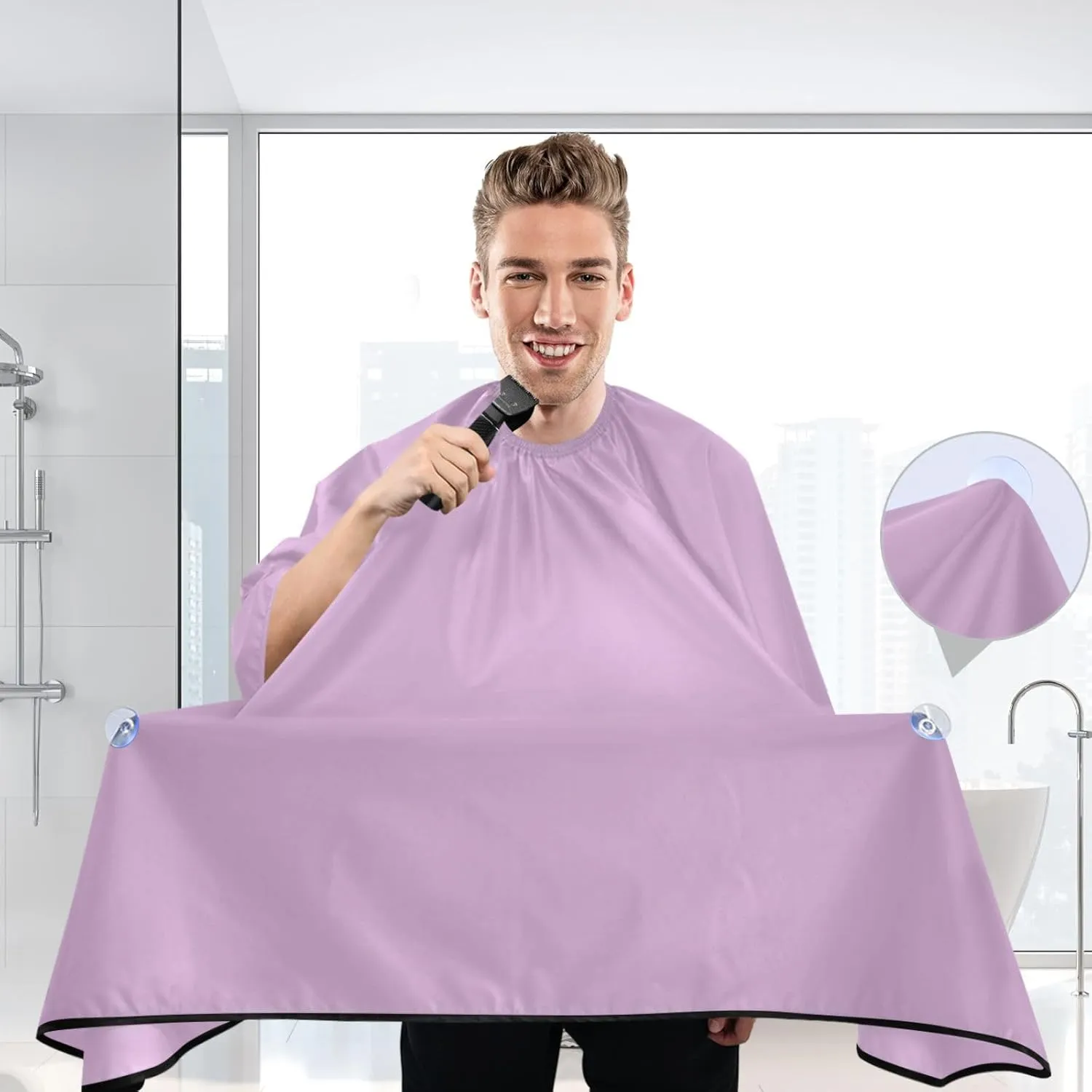 Medium Lavender Magenta Barber Cape and Apron Hair Color Cape, Hair Cutting Cape Washable