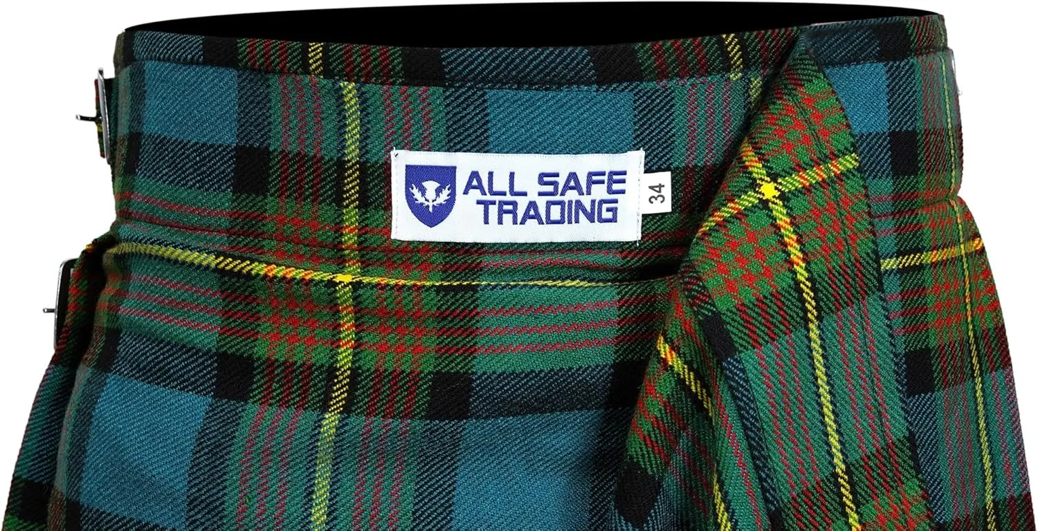 Men's 5 Yard Scottish Tartan Kilt, Highland Wedding Kilt - Men’s 5 Yard Scottish Tartan Kilt
