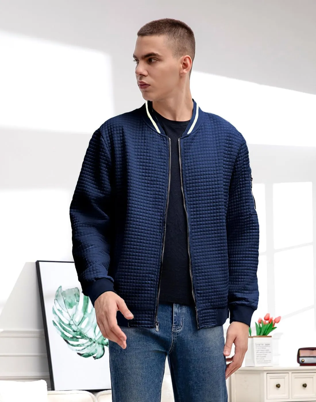 Mens Casual Jacket Lightweight Jacket Varsity Coat