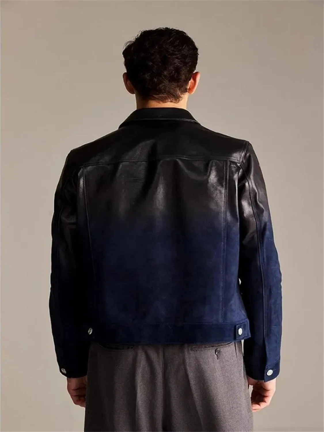 Men’s Cowhide Leather Jacket Cool Weather Retro Design Motorcycle Coat