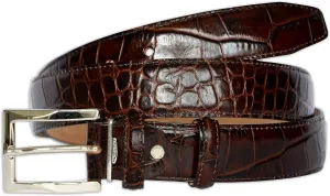 Mens Crocodile Pattern Italian Leather Belt