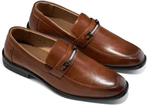 Mens Dress Loafers Slip-On Shoes | Formal Stylish Dress Loafers Classic Dress Shoes with Buckle | Comfortable Business Daily & Event Dress Shoes for Mens