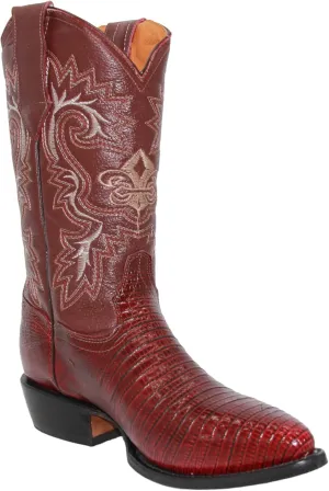 Men's genuine Leather Lizard Print J Toe Cowboy Boot