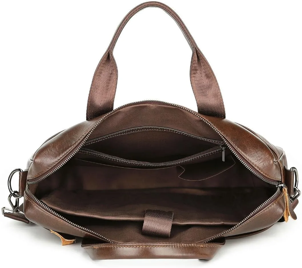 Men's laptop bag business briefcase cowhide crossbody bag Office Workplace